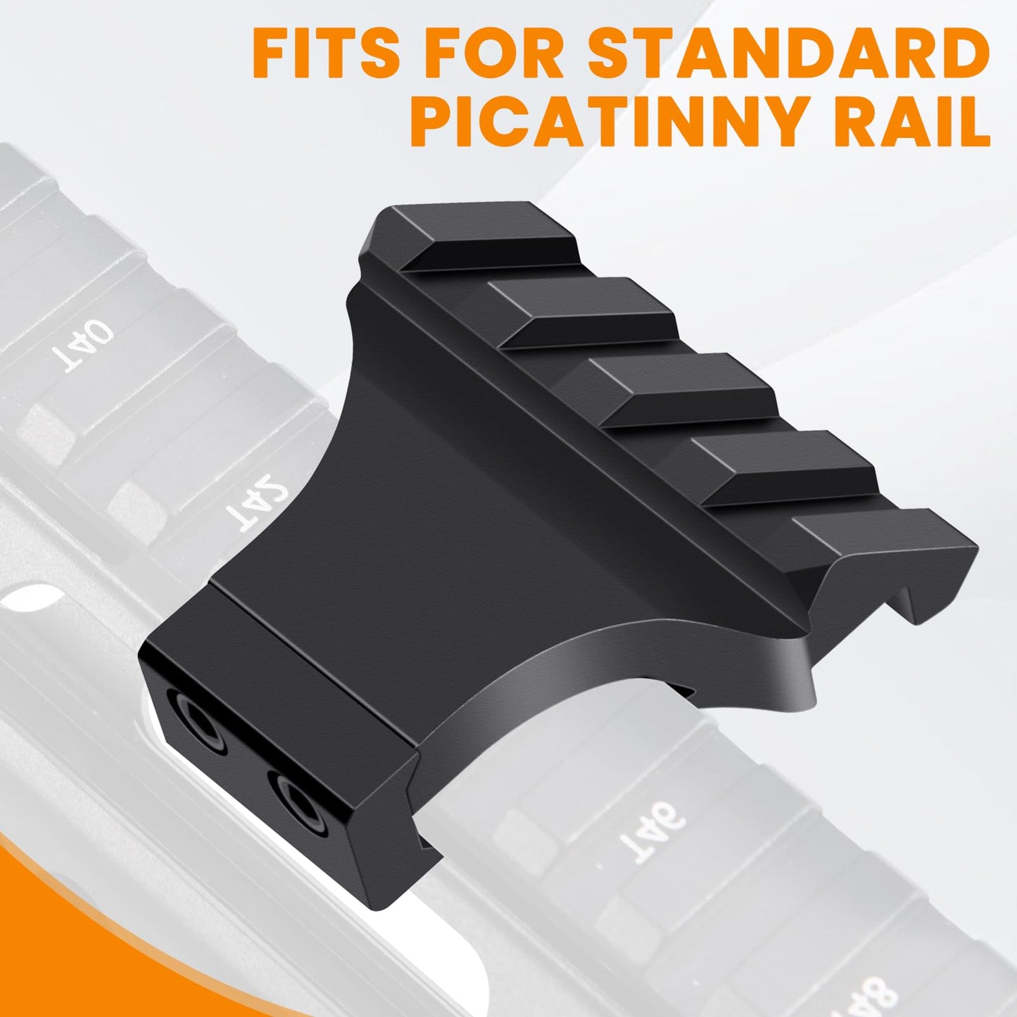 PUKESI Picatinny Offset Rail Mounts, 45 Degree 4 Slots Offset Picatinny Rails 45° Angle Mount Aluminum Low Profile for Flashlight Laser Sight Optics (4 Slot - 2 Pack)