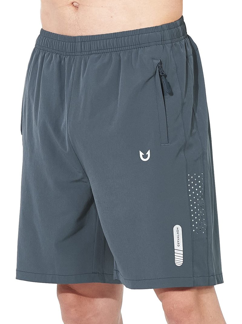 NORTHYARD Men's Athletic Running Shorts Gym Workout 7"/9"/5" Quick Dry Lightweight Sports Basketball Tennis 3 Zipper Pockets COOLGREY 3XL