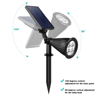 URPOWER Solar Lights Outdoor, 2-in-1 Solar Spot Lights Waterproof with 2 Lighting Modes, Adjustable Solar Powered Spotlights Auto On/Off Landscape Lights for Yard Garden Pathway, 4 Pack (Warm White)