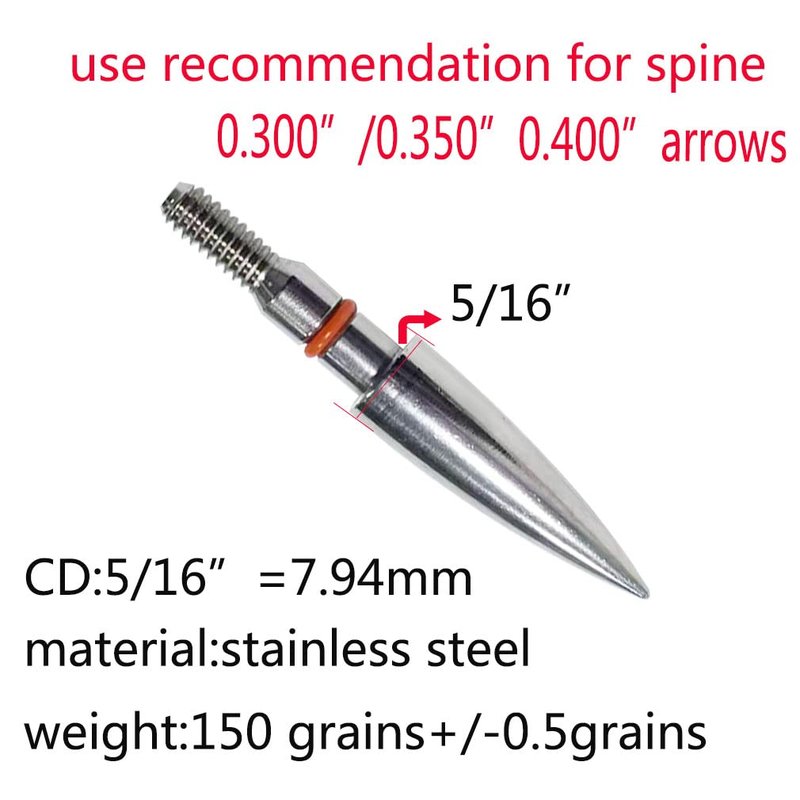 Archery Target Points 125 Grains Archery Field Points arrowheads,5/16″ Stainless Steel Screw in Archery Field Tips and Broadheads (1 Dozen 12 PCS)