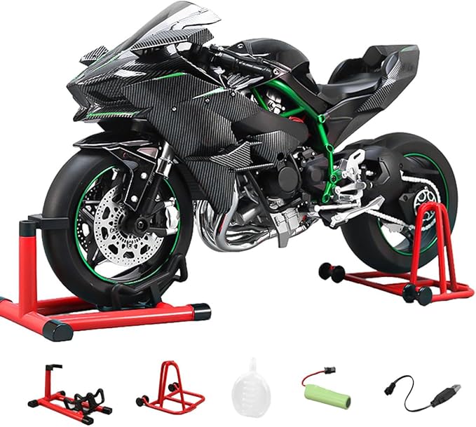 RC Motorcycle Model for Adult 1/7 Scale Remote Control Motorcycle V4 Top Edition with Ignition System &amp Smoke Spray for Biker
