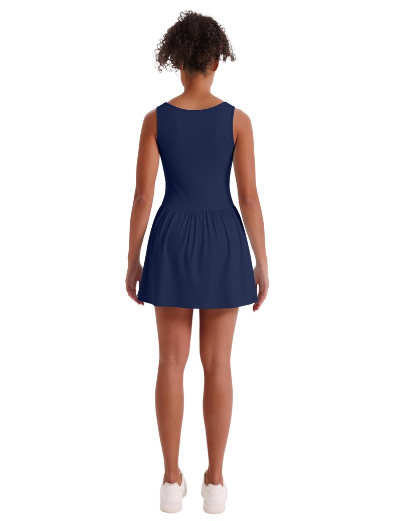 Desol Summer Tennis Dress for Women, Athletic Golf Bodycon Shorts Summer Active Dress Workout Skort Graduation Blue M