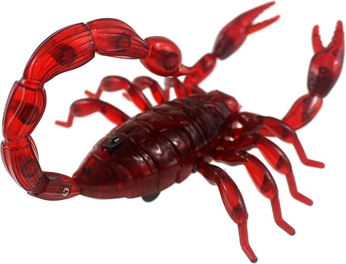 Tipmant Simulation RC Scorpion Remote Control Animal Vehicle Car Electric Scary Trick Prank Toy Halloween Kids Gift (Red)