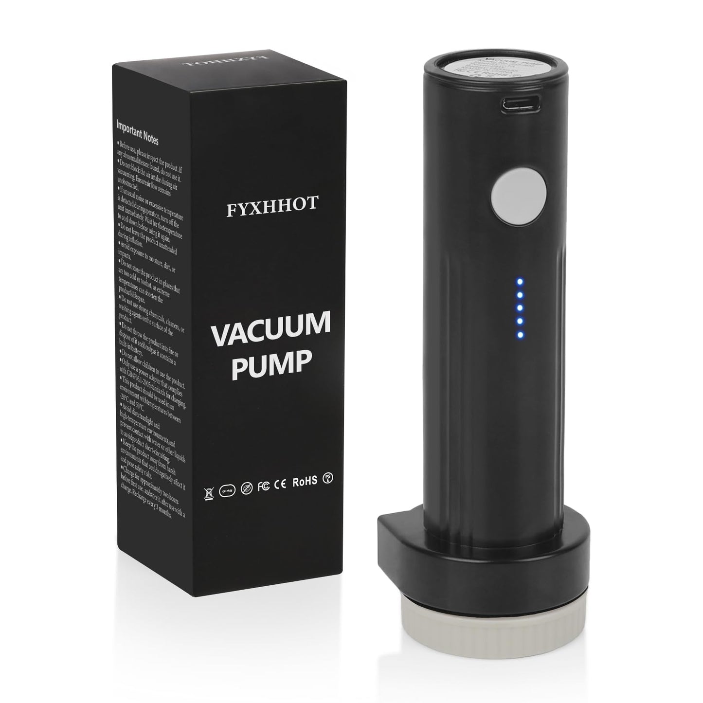 Cordless Electric Vacuum Pump for Vacuum Storage Bags Travel, Travel Air Pump, Portable USB Rechargeable Seal & Compression Bag Pump Space Saver for Clothes, Blankets & Bedding (Without Storage Bags)