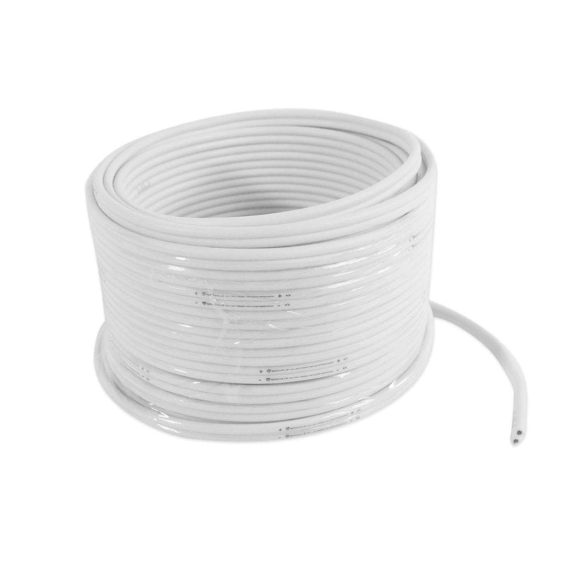 Rockville 14 Gauge 50 Ft Tinned OFC Copper Speaker Wire - Marine-Grade, Super-Flex, White