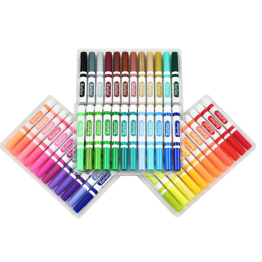 Rarlan Washable Markers Bulk, Markers for Kids, Bulk Pack, 48 Colors, 3 Boxes, 144 Count