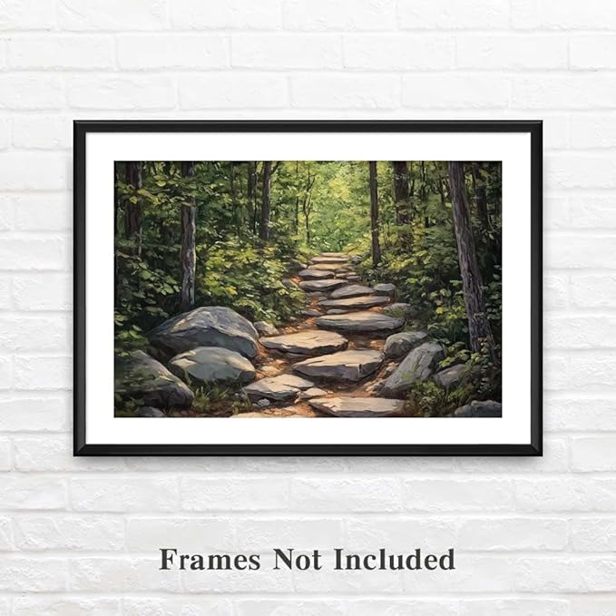 Yesad Nature Wall Art, Forest Path Landscape Wall Decor, Modern Farmhouse Canvas Art Abstract Botanical Canvas Décor Home Decorations for Living Room Bedroom (Unframed,36”x24”, Path)