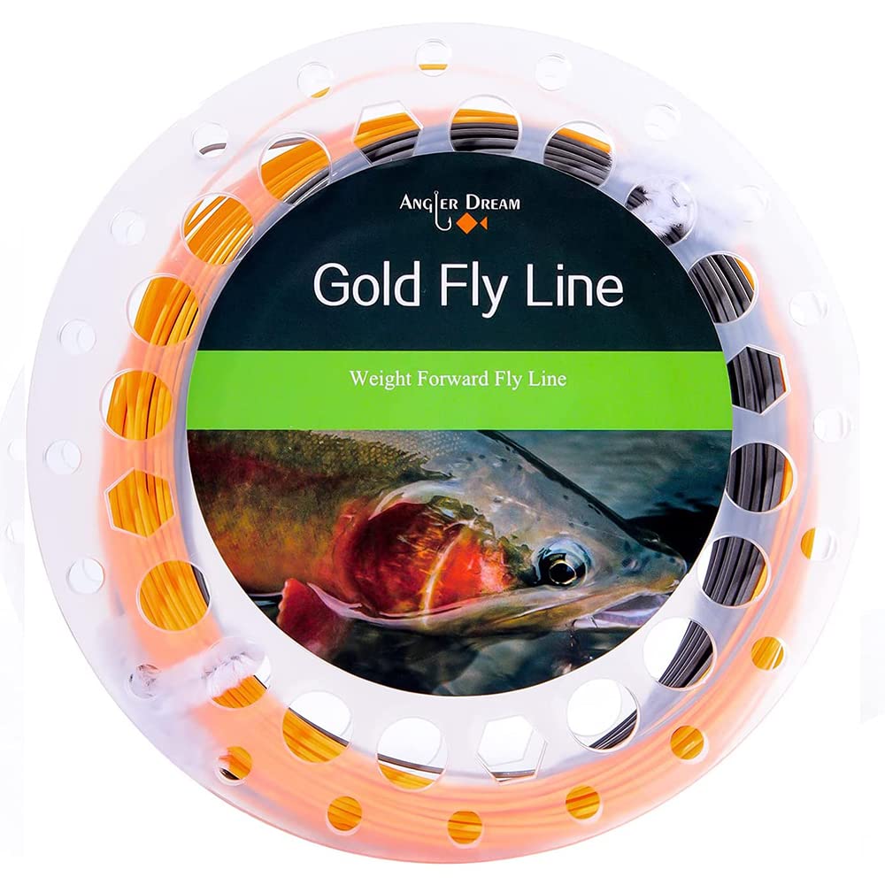 ANGLER DREAM Orange Gray Fly Line 90FT Weight Forward Floating 8WT Fly Fishing Line