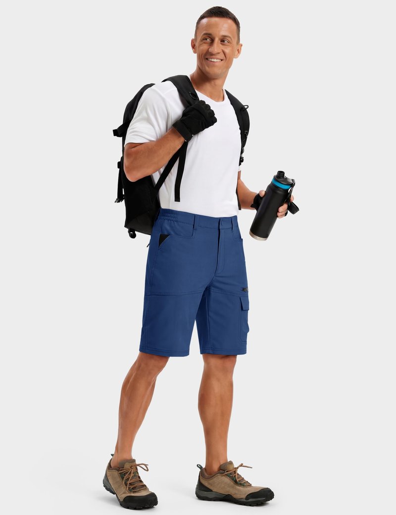 TACVASEN Mens Hiking Cargo Shorts Casual Golf Dress Shorts Hiking Lightweight Quick Dry Breathable Outdoor Summer Fishing Camping Blue 30