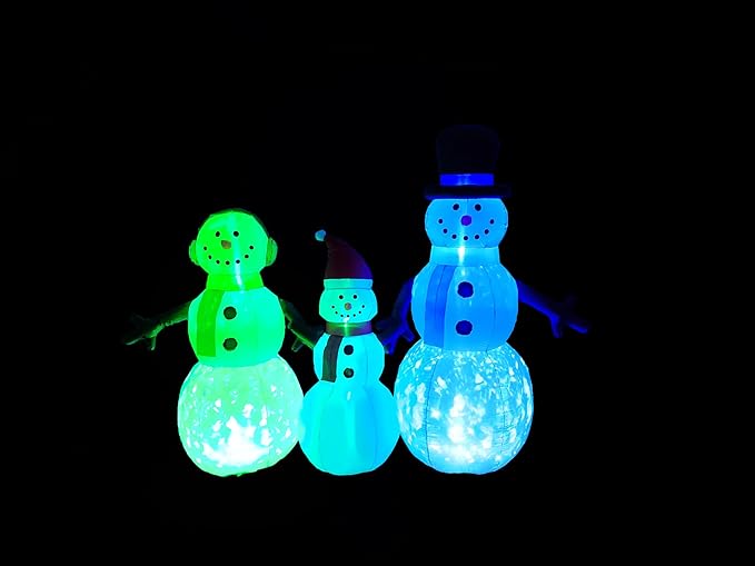 8 ft Wide Snowman Family w/Prism Lights