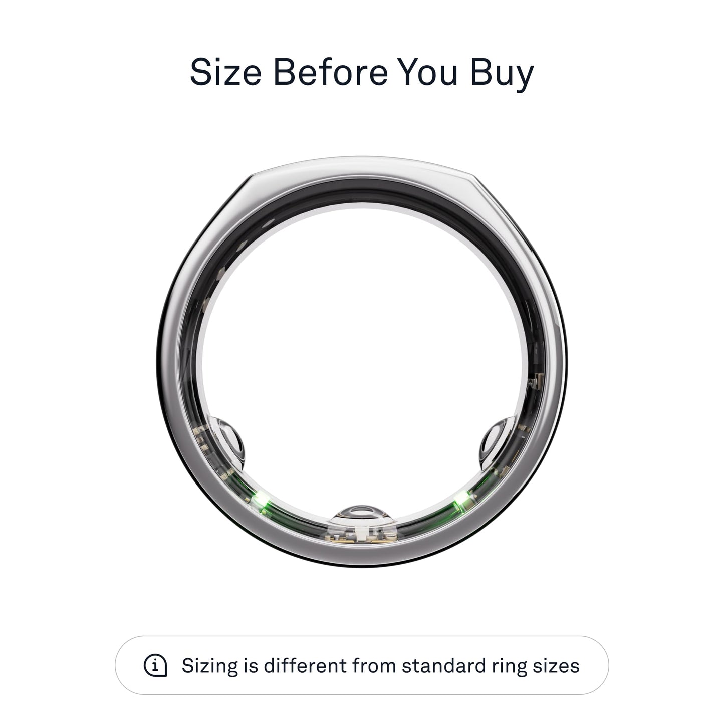 Oura Ring Gen3 Heritage - Silver - Size 6 - Smart Ring - Size First with Oura Ring Gen3 Sizing Kit - Sleep Tracking Wearable - Heart Rate - Fitness Tracker - 5-7 Days Battery Life