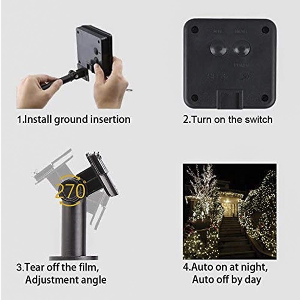 woohaha Solar String Lights, 2PACK 33ft 100 LED Blue Copper Wire Lights, Waterproof Fairy Decoration Starry String Lights - 8 Modes, Indoor/Outdoor for Gardens, Patios, Homes, Parties(Blue,2PCS)