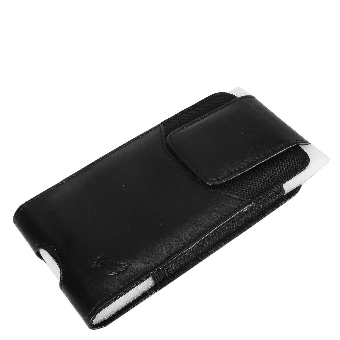 Eaglecell Leather Cellphone Holster for iPhone 13/14/15/16/17 Pro Max/Plus,Samsung Galaxy A15 A16 A17 S23 S24 S25 Plus,TCL 40 50 60 XE XL-Vertical Case Waist Carrying Pouch with Belt Clip/Loops, Black