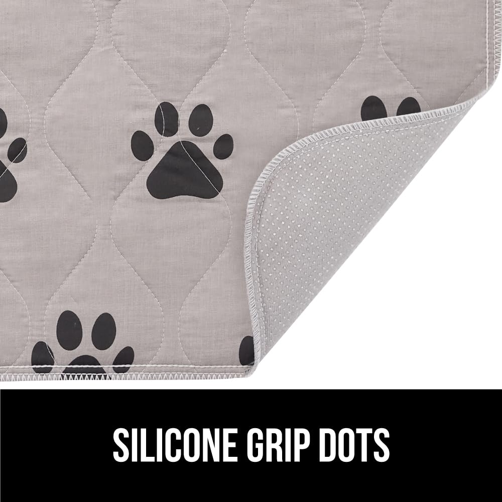 GORILLA GRIP Washable Puppy Pads, 40x26, Slip Resistant Dog Crate Mat, Waterproof Cloth Pee Pad for Training Puppies in Playpen, Reusable Pet Incontinence Blanket, Protects Sofa, Furniture, Floors
