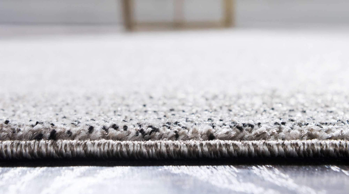 Unique Loom Del Mar Collection Area Rug - Abigail (6' 1" Round, Light Gray/ Black)