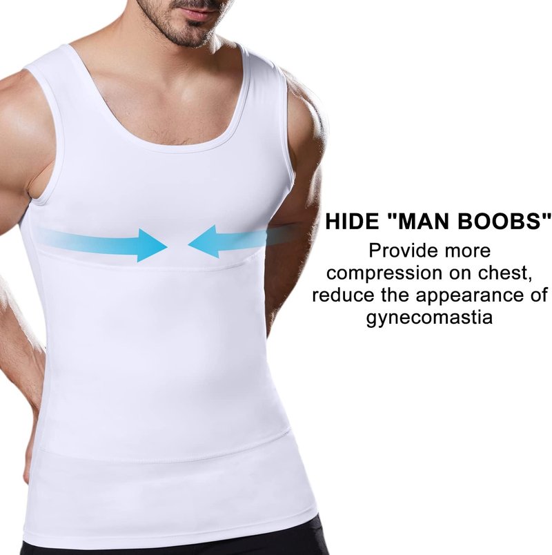 Men's Slimming Compression Shirt | Body Shaper Workout Tank Top for Gynecomastia & Tummy Control - Quick Change Design