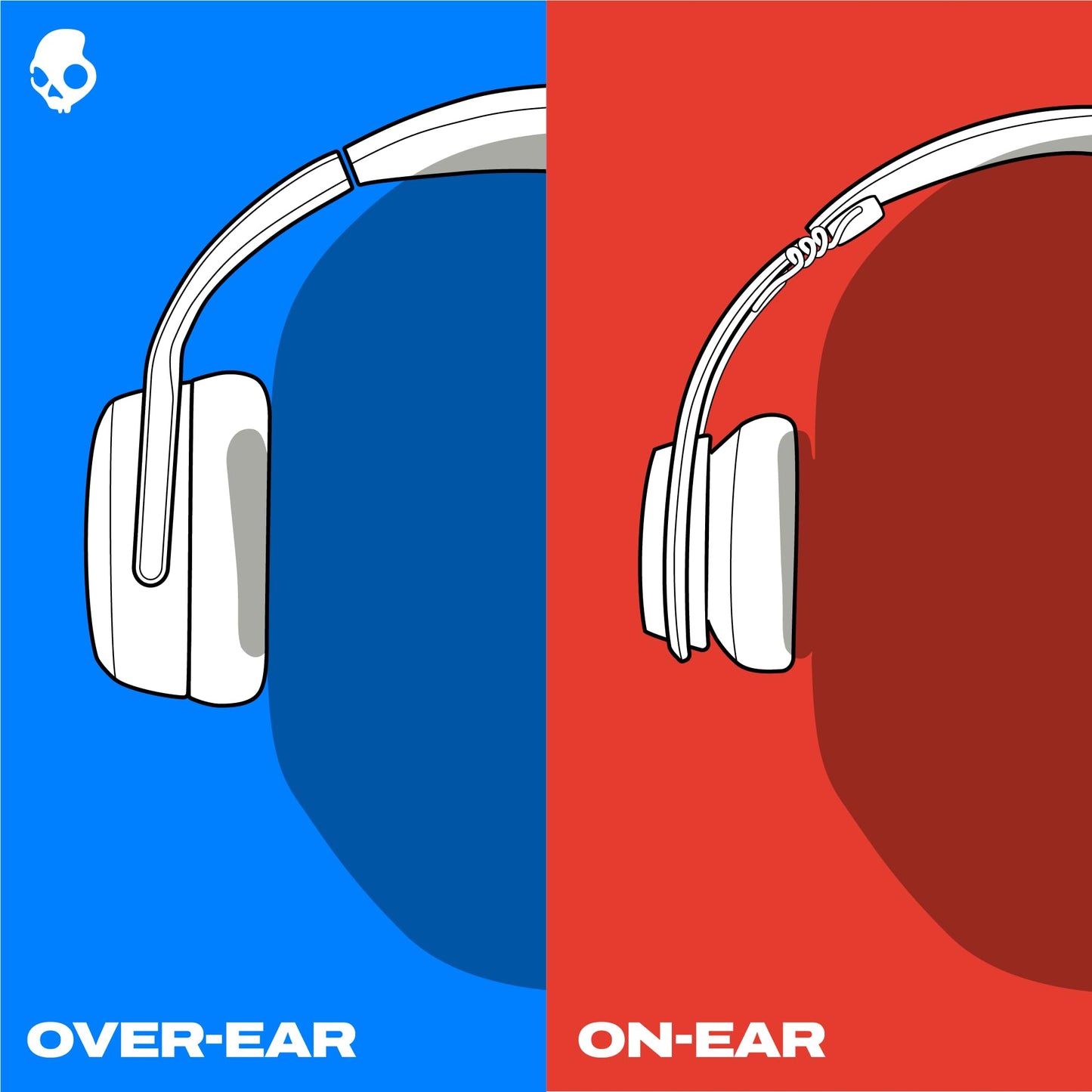 Skullcandy Grom Wired Headphones, Volume-Limiting Audio, Comfortable Over-Ear Fit, Foldable, Designed for Kids 6+, Convenient for Travel with 3.5mm AUX Plug, Built-in Microphone - Surf Blue
