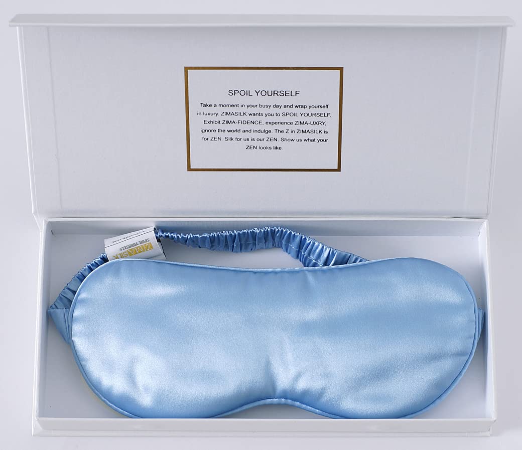 ZIMASILK Adjustable 100% 22 Momme Mulberry Silk Sleep Mask for Sleeping, Filled with Premium Mulberry Silk, Softest & Breathable Blackout Eye Sleeping Mask (Black)