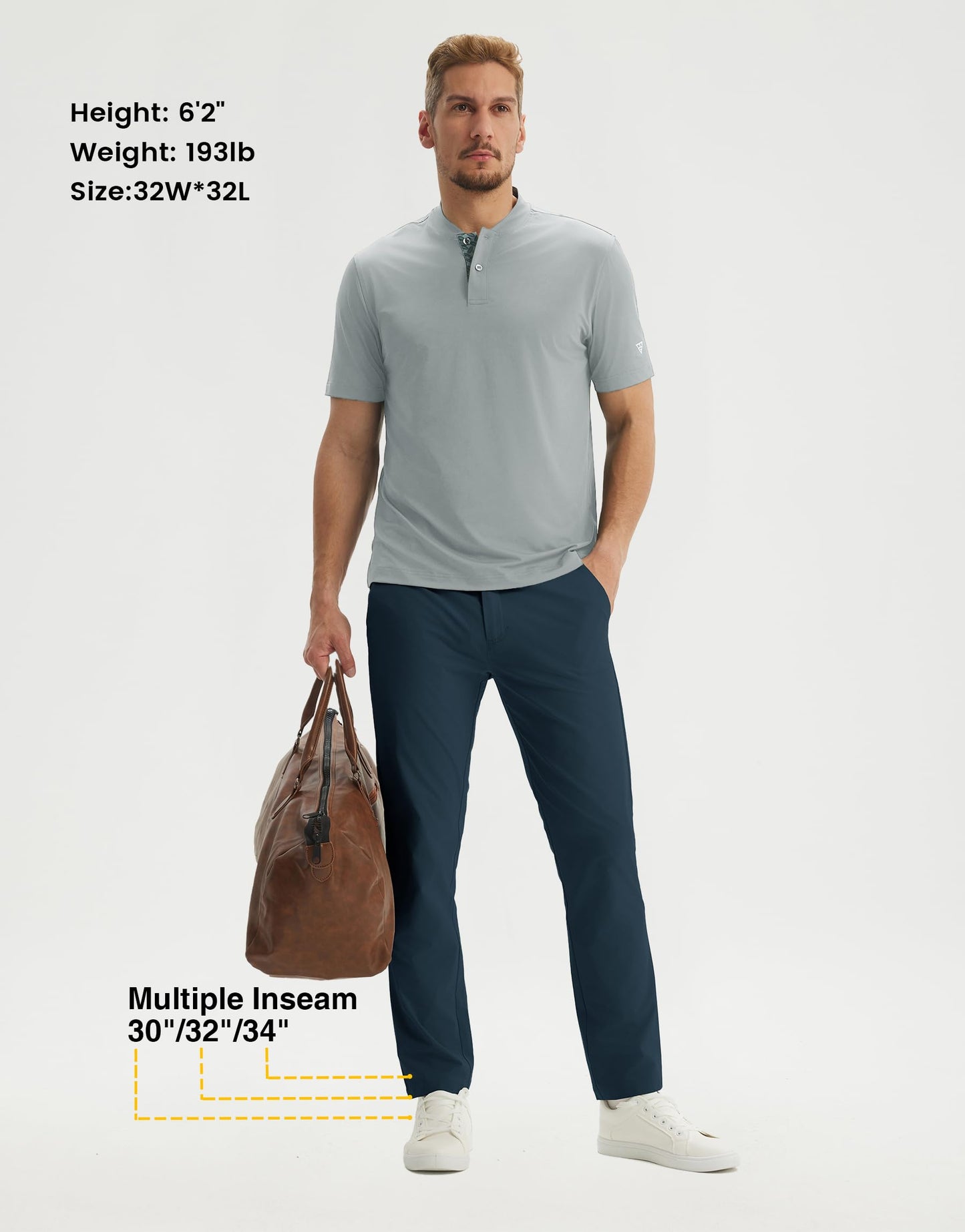 M MAELREG Men's Stretch Golf Pants 30"/32"/34" Inseam Lightweight Work Dress Pants Quick Dry Casual with Pockets Navy