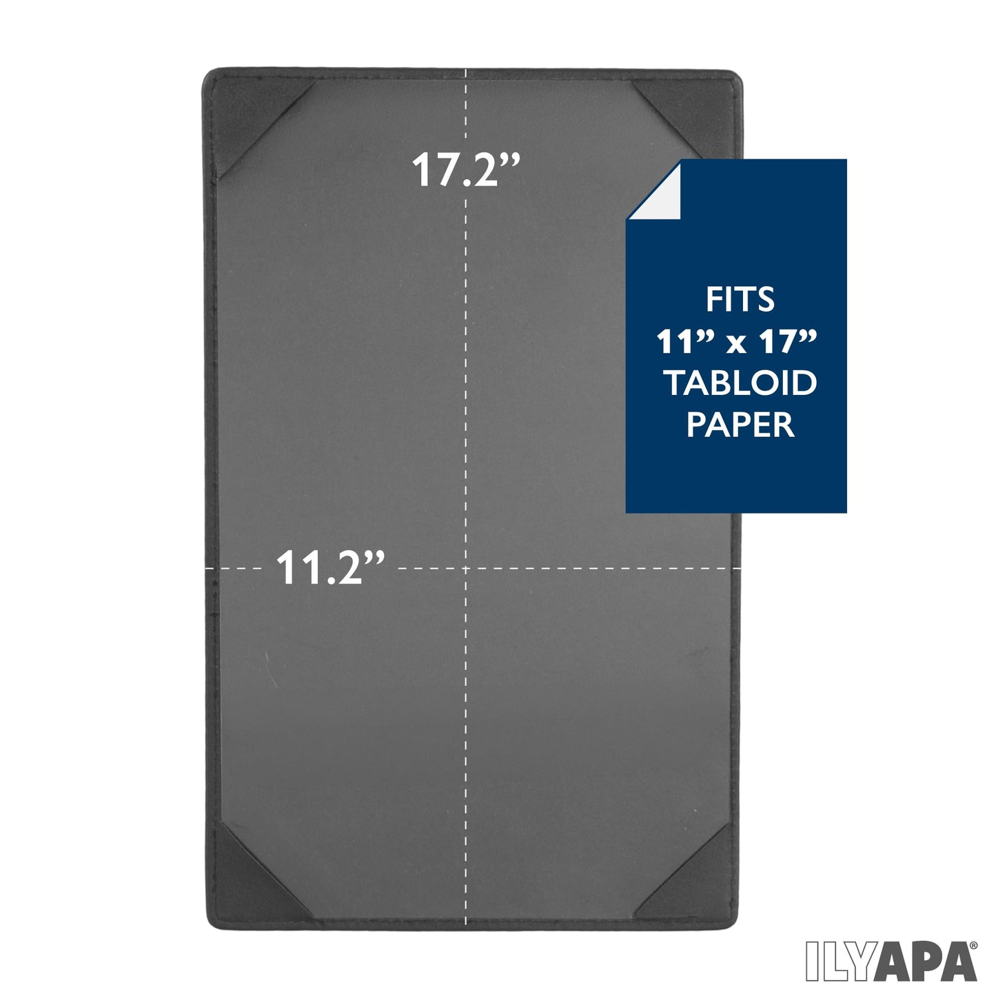 Ilyapa 10 Pack Restaurant Menu Covers 11 x 17 - Vinyl Leather Menu Holder, Single Sided Book with Corner Sleeves for Display of Wedding Menus, Weekly Kitchen Specials & Bar Drinks for Table Top