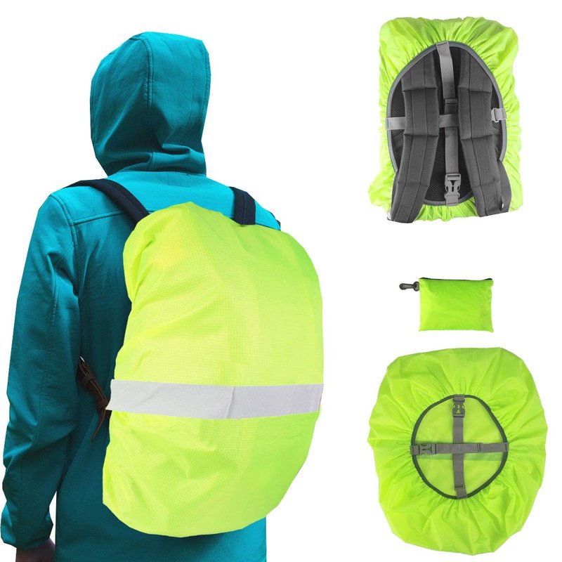 Frelaxy Hi-Visibility Backpack Rain Cover with Reflective Strip 100% Waterproof Ultralight Backpack Cover, Storage Pouch, Anti-Slip Cross Buckle Strap, for Hiking, Camping, Biking, Outdoor, Traveling
