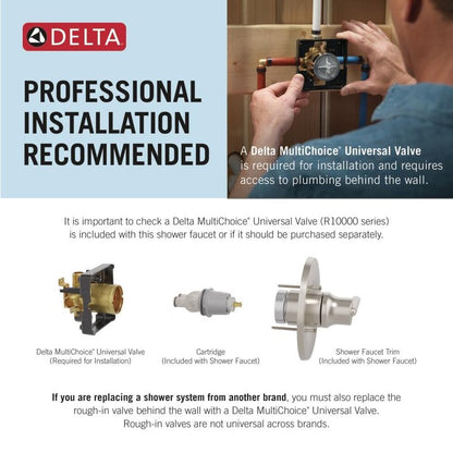 Delta Saylor 14 Series 5-Setting Shower Faucet Set, Brushed Gold Shower Head and Handle Set, Valve Trim Kit, Champagne Bronze T14235-CZ (Valve Not Included)