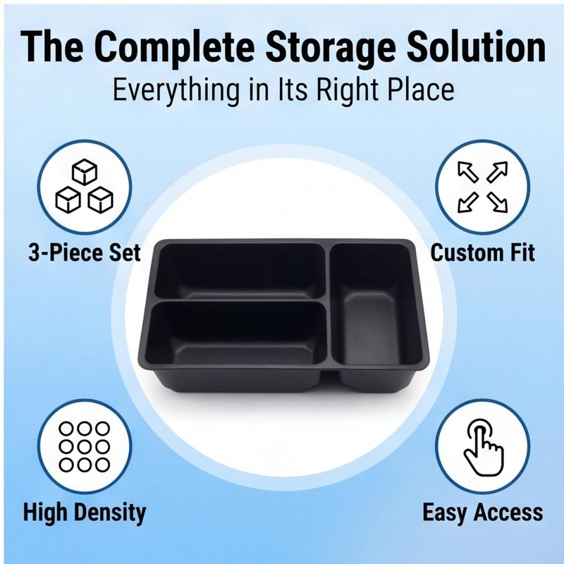 3 Pcs Tool Box Organizer Tray Divider Set for Kobalt Mini 3-Drawer ToolBox – Compatible with Both Old & New Version,Tool Desk Drawer Organization, Toolbox Accessories&Organizer.