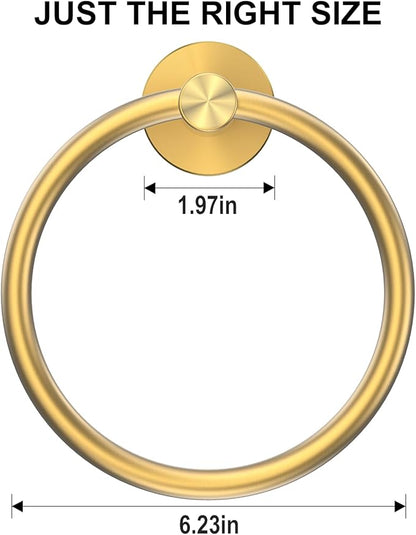 SetSail Towel Holder for Bathroom Wall Gold Towel Ring Stainless Steel Hand