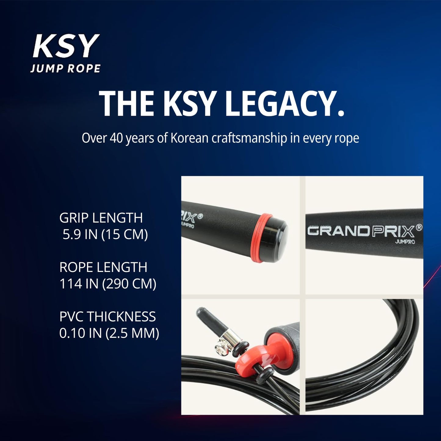 KSY Grand Prix Ultra Speed Light Wire Jump Rope (S-707, Red) – Professional Steel Wire Speed Rope for Boxing, CrossFit & HIIT – Adjustable Jump Rope with Precision Bearings – Made in Korea