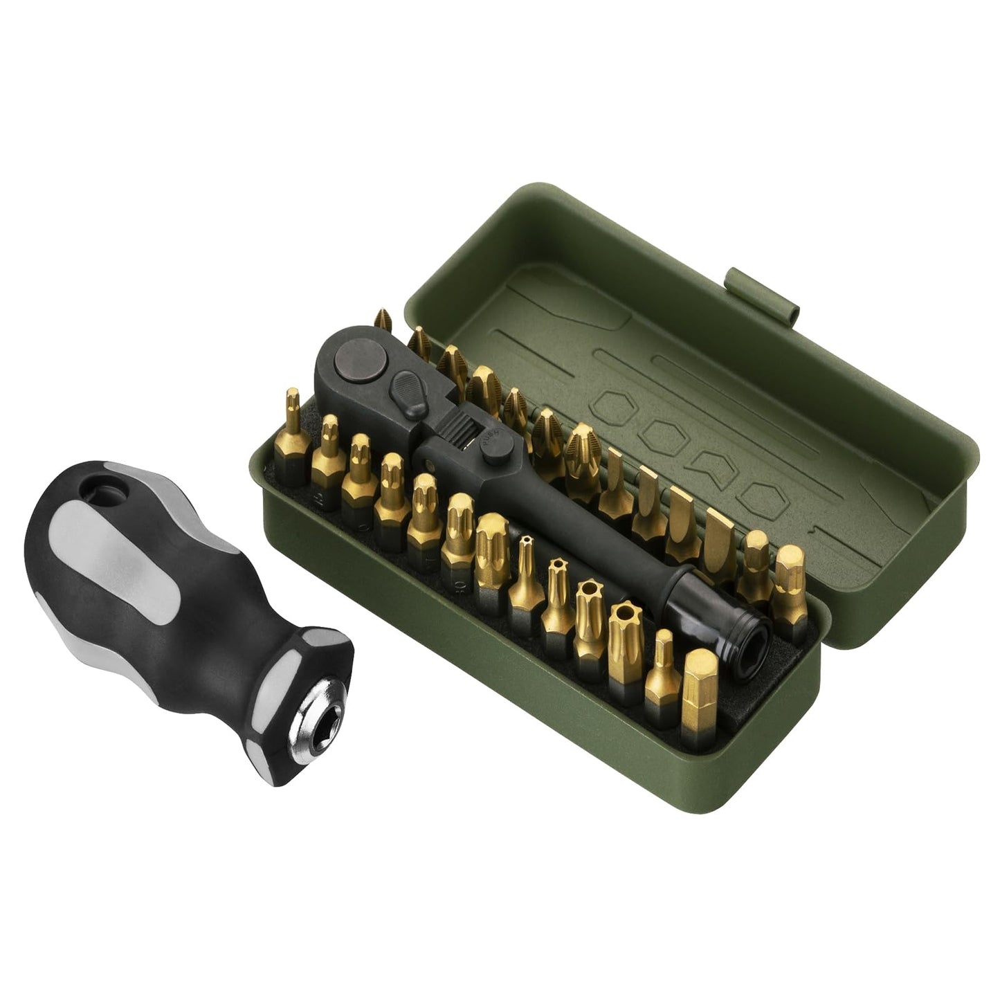 KESI Tool 77-Piece Torx bit Set Fully Armed Set with Waterproof Camera Hard Protective Case with 29-Piece 1/4" Multi Function Bits Set & 13-Piece 1/4" Spline Set & 35-Piece Precision Bits Set (Black)