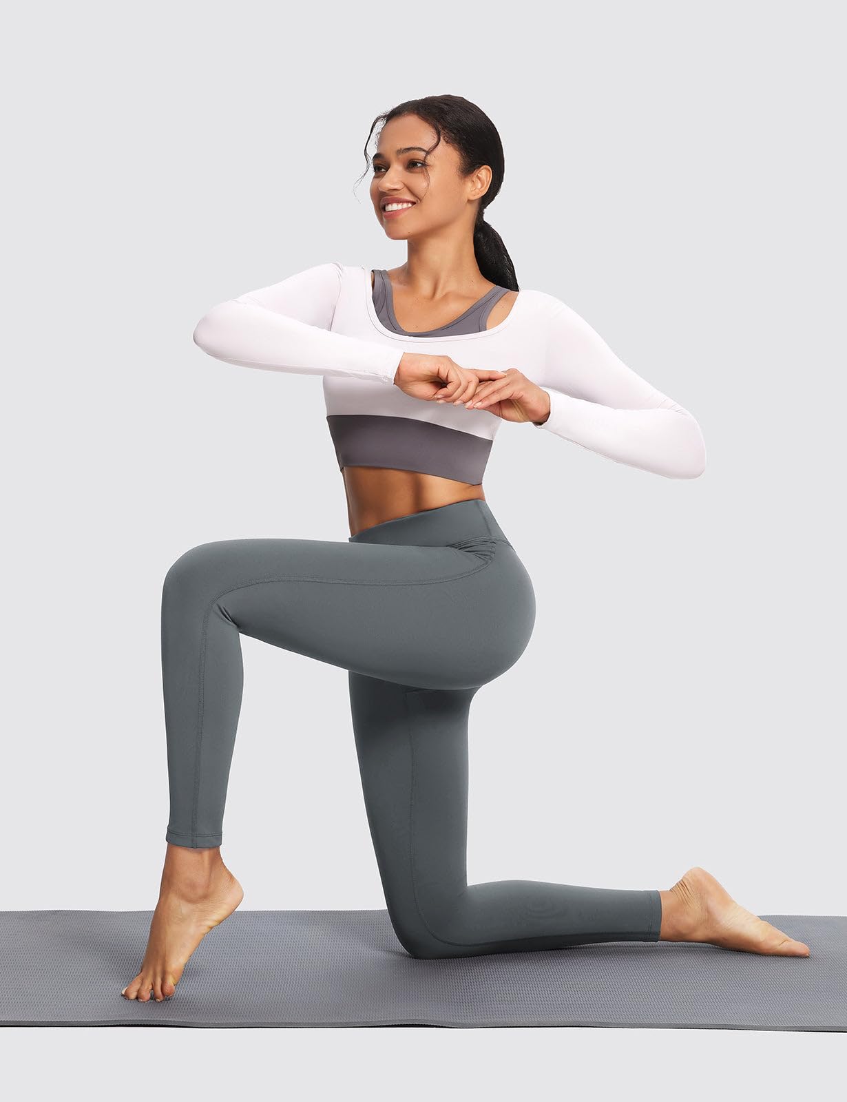 baleaf Winter Clothing for Women Leggings Fleece Lined Tights Thermal Warm Thick Yoga Pants Cold Weather Gear Grey XL