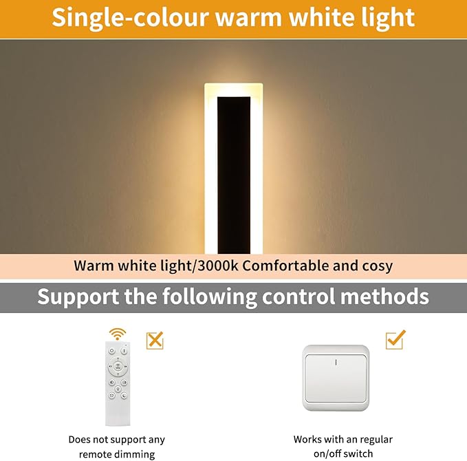 Upgrade Widened 2 Pack Long LED Wall Light, 31.4inch Modern Wall Sconce, 31W, 3000K Warm White, IP65 Waterproof, White Acrylic, Outdoor Wall Mount Light Fixture for Patio, Garage, Entryway, Fence