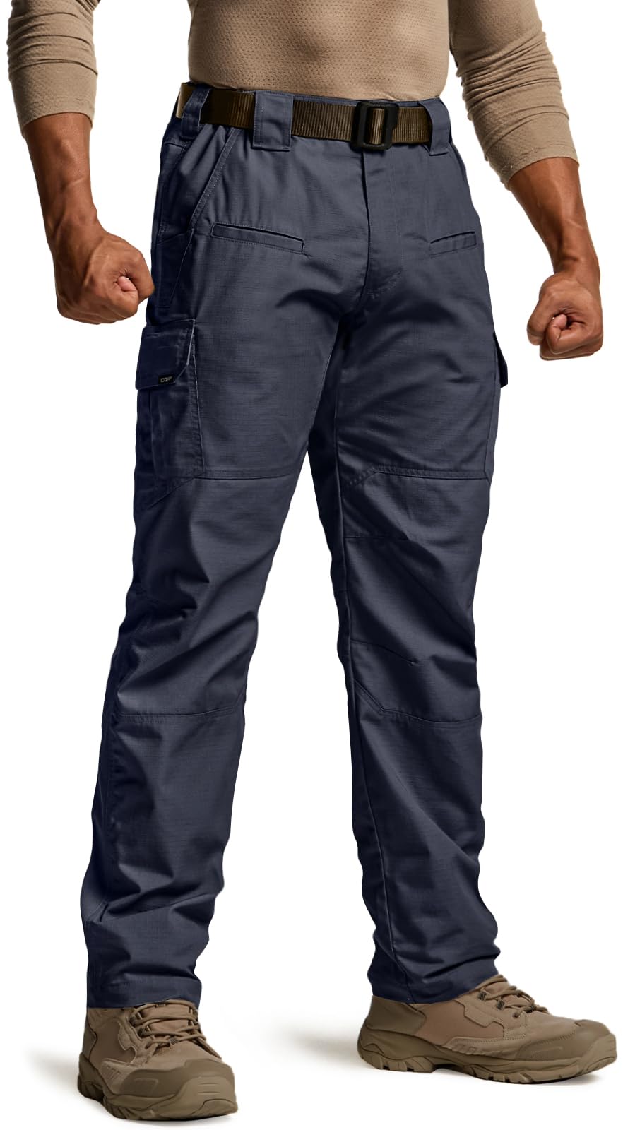 CQR Men's Tactical Pants, Water Resistant Ripstop Cargo Pants, Lightweight EDC Work Hiking Pants, Outdoor Apparel, Raider Police Navy, 34W x 30L