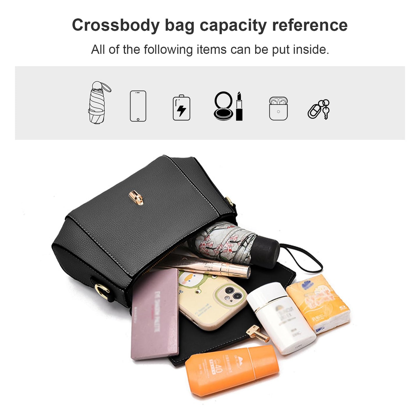 imeetu Crossbody Bags for Women, Genuine Leather Shoulder Bag, Womens Purses and Handbags with Top Handle, Travel, Daily (Grey)