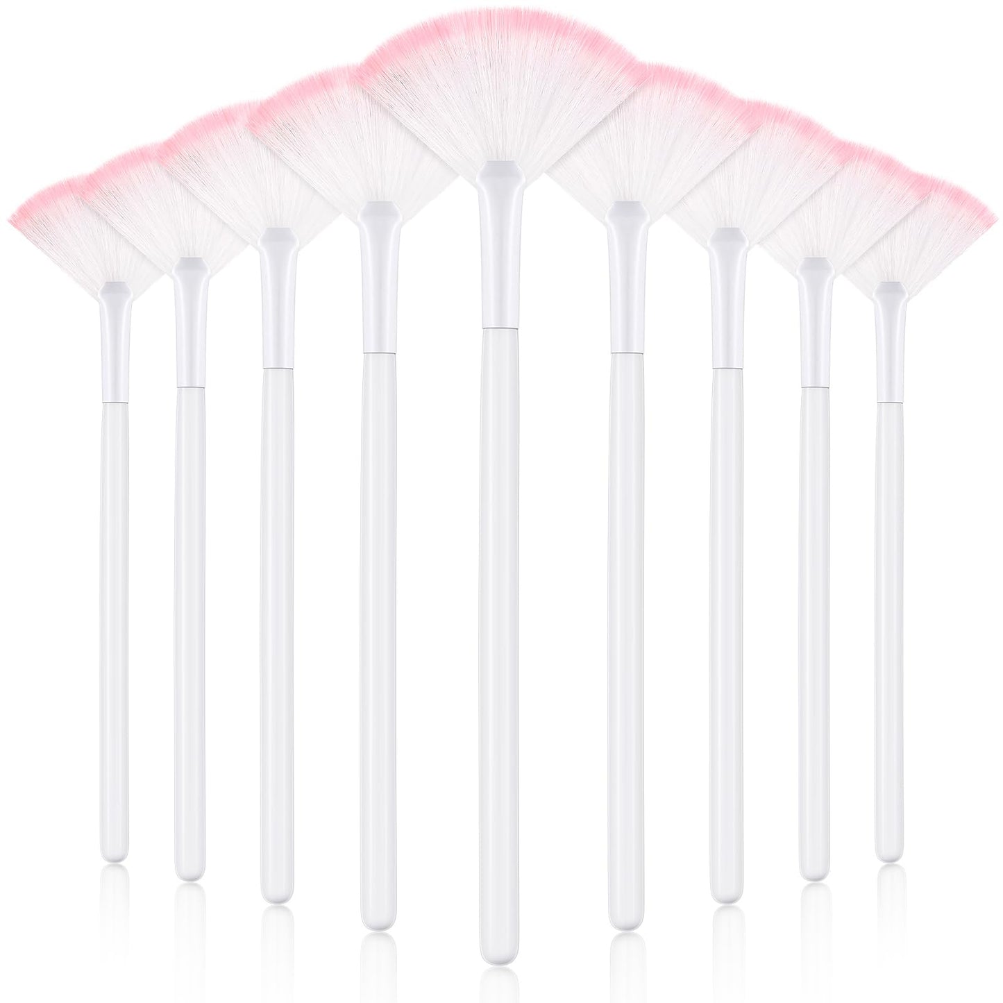 9 Pieces Facial Fan Mask Brushes, Soft Facial Applicator Brushes Tools for Peel Glycolic Makeup for Mud Cream(Champagne)