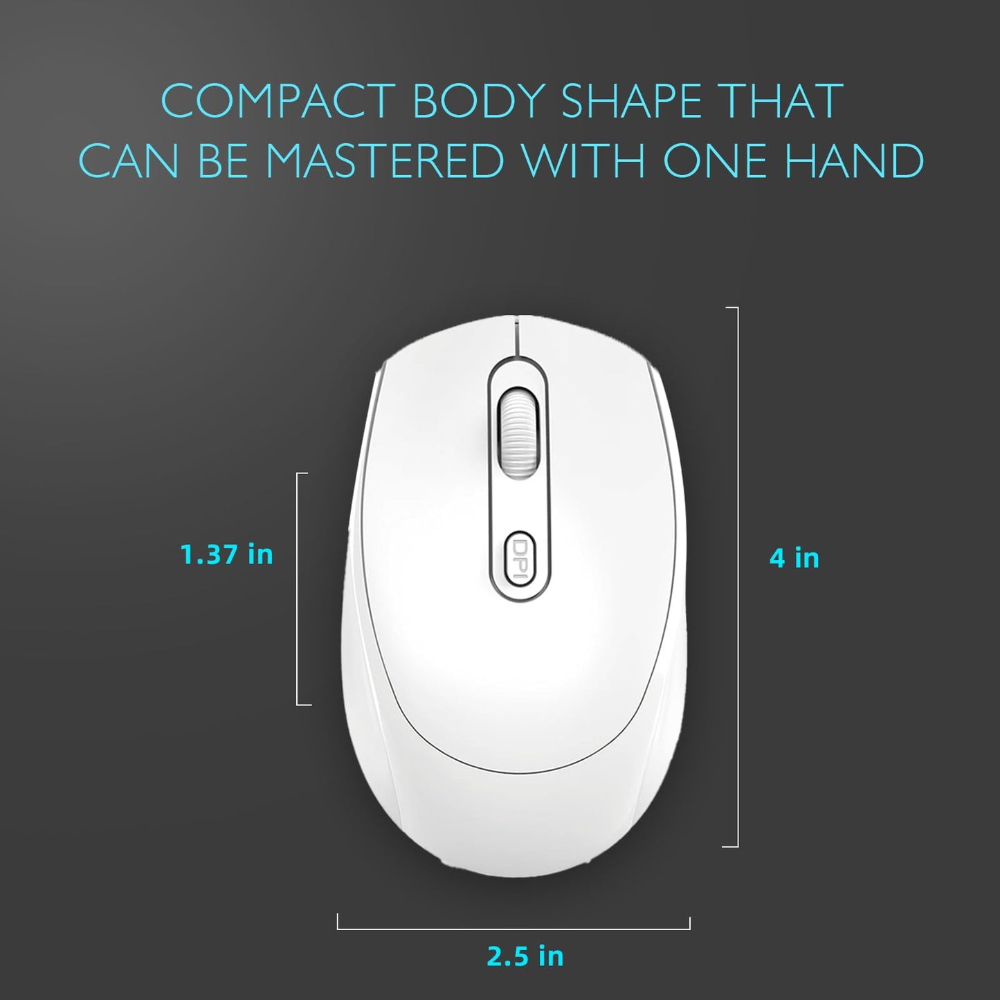 ONE-UP Wireless Mouse, 2.4G, Silent, USB Nano Receiver, for Laptop, Chromebook, PC, Mac, Windows and School Work (Black)