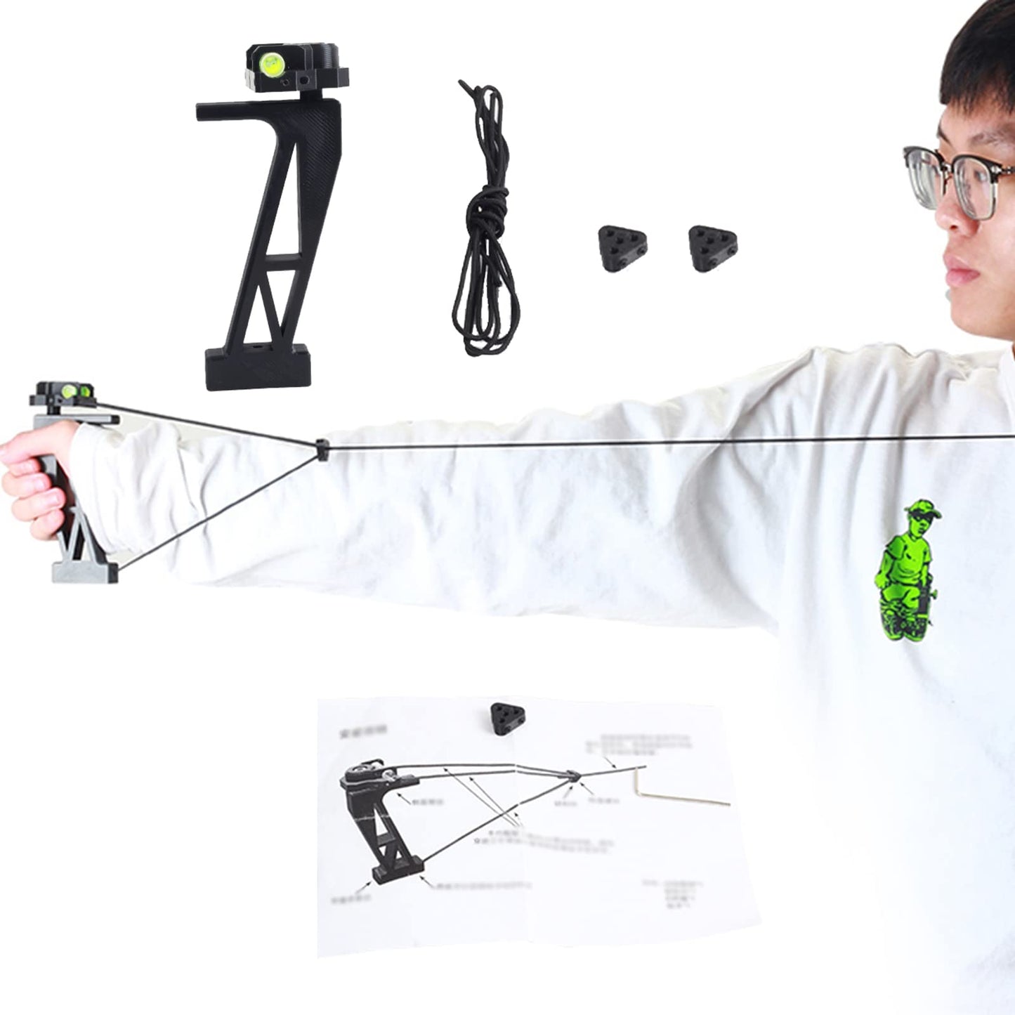 SOPOGER Compound Bow Release Trainer - Archery Bow Release Training Aids Practice Archery Posture and Release for Youth Adult Beginner (Black)