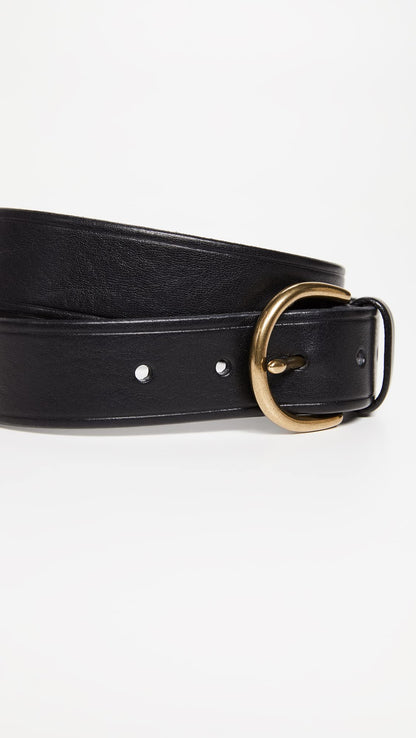 Madewell Women's Medium Perfect Leather Belt, True Black, S