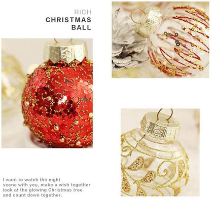 25Pcs Christmas Ornaments Sets 2.36” Christmas Ball Ornaments Christmas Tree Ornaments Shatterproof Xmas Balls Bulbs for Holiday Wedding Party Christmas Tree Decoration（Red Gold）