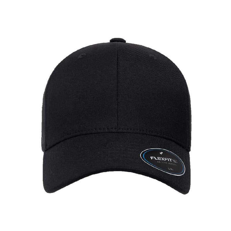 The Hat Pros Flexfit NU Reimagined Tri-Layer Premium Athletic Fitted Baseball Cap with Seam-Sealed Taping - Large-X-Large - Black