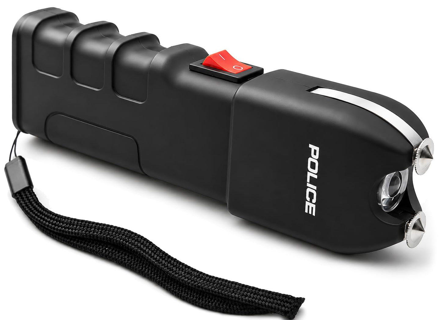POLICE Stun Gun for Self Defense 928 - High Voltage Rechargeable with LED Flashlight, Compact & Heavy Duty, Personal Security for Women & Men - Black