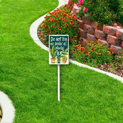 Uptell Do Not Trim No Podar As Plantas Yard Signs with Stakes Aluminum Sign for House/Front Door and Business Outdoor Decoration 7x8.8 Inch