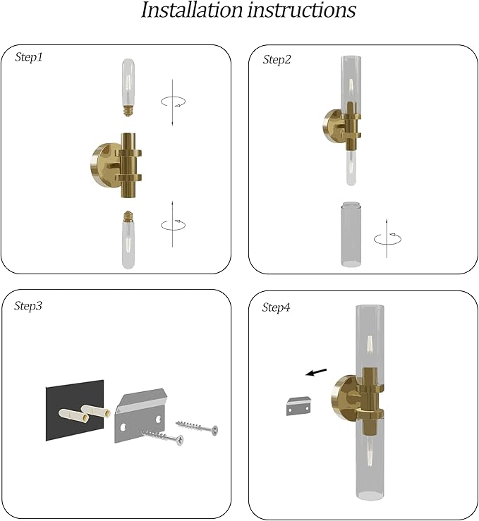 Rechargeable Battery Wall Sconce Set of Two, 8000mAh Cordless, Dimmable, Timer, Remote, Touch Control, 3000K, USB-C Charging for Living Room, Bedroom Black Gold (Include 4 Special Bulbs)