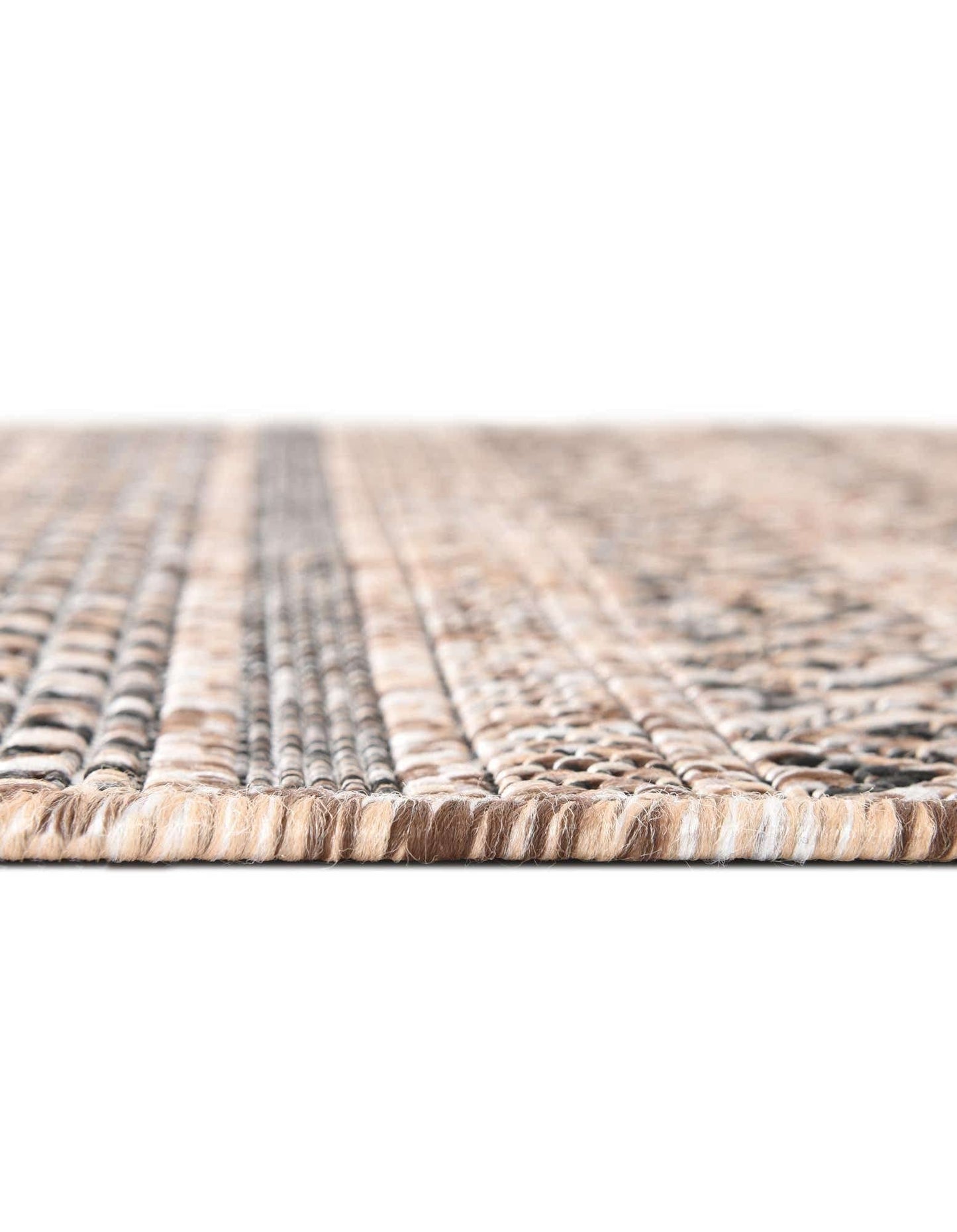 Unique Loom Outdoor Striped Collection Area Rug - Maia (7' 10" x 10' Oval, Natural/Black)