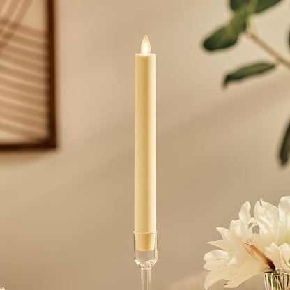 Luminara - Flameless Battery Operated Taper Candle - Lemon Chiffon - Pack of 1-1x9.5 - LED Flickering Flame - Realistic Safe for Home Kids and Pets