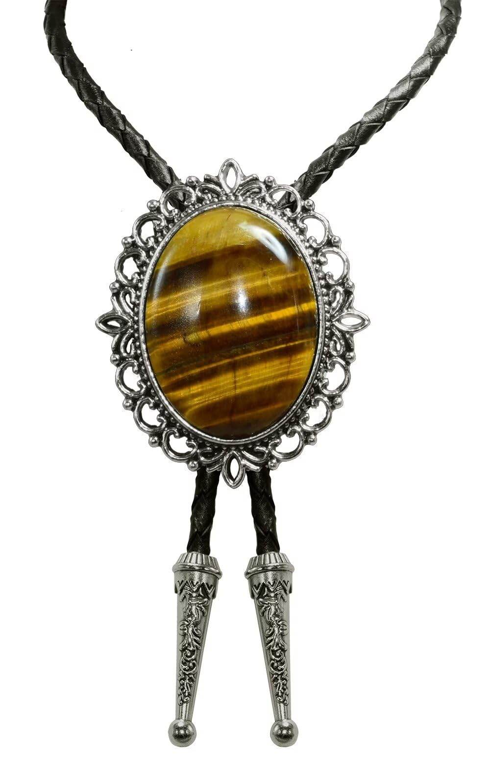 GURANSE Bolo tie With Natural Stone Art Flower Wreath Cowboy Western Style Necktie More Color