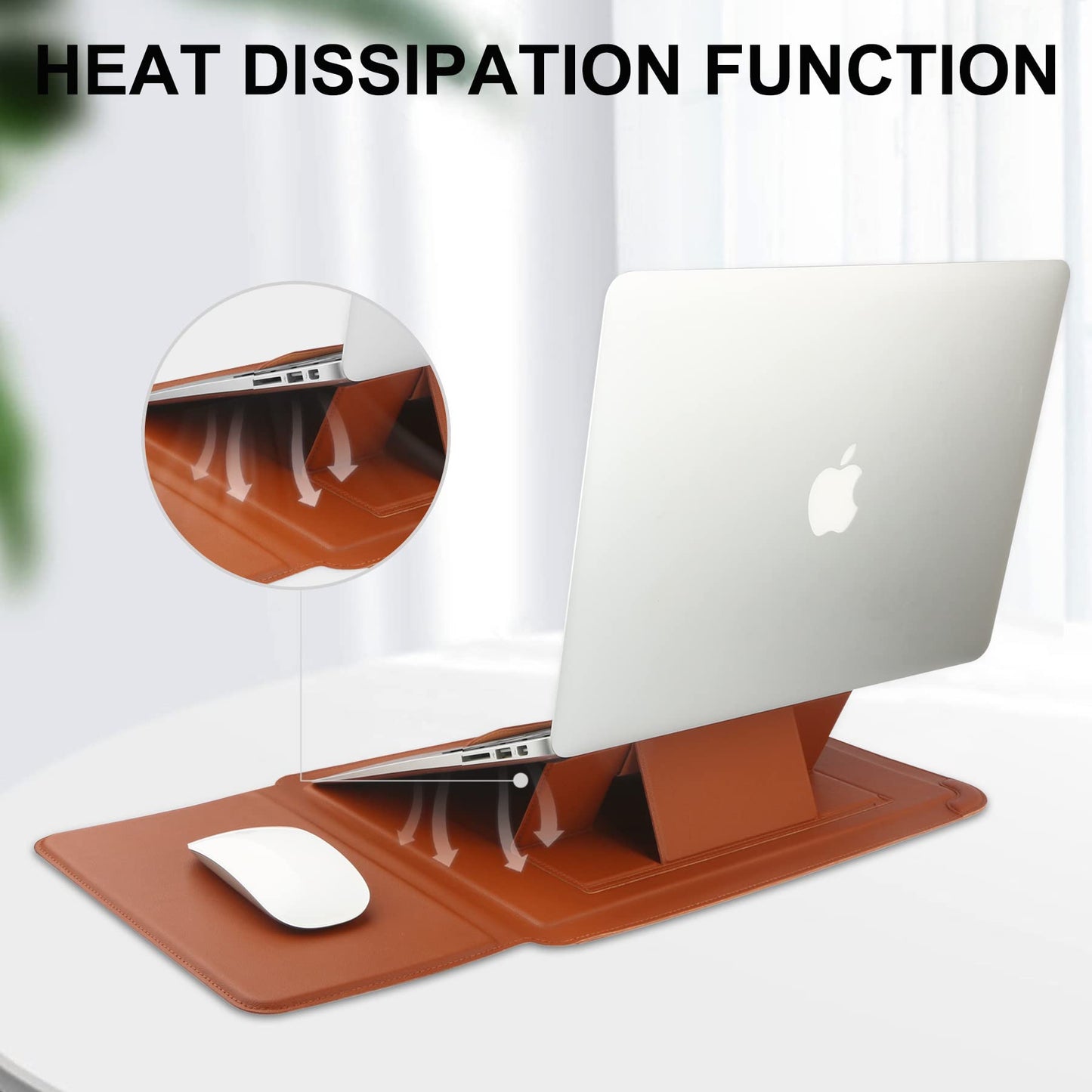 HoYiXi 15 16 Inch Laptop Sleeve Case Leather Bag for MacBook Pro 16 2021 & 2019/ASUS Vivobook 15/Huawei MateBook D15/HP 15.6" PC/MacBook Pro 15/Surface Laptop 3/Dell Inspiron 15/IdeaPad, Brown