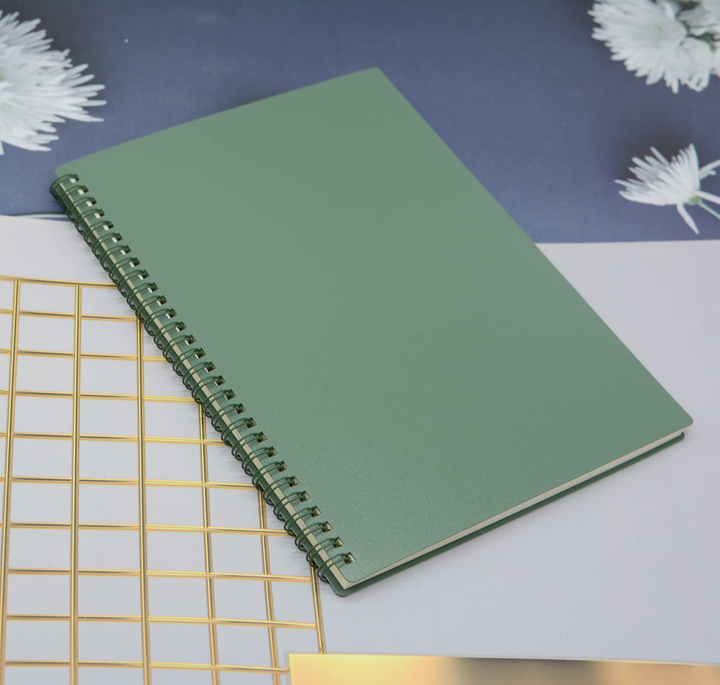 Yansanido Spiral Notebook, 4 Pcs 10 Inch x 7.4 Inch B5 Thick Plastic Hardcover 7mm College Ruled 4 Color 80 Sheets -160 Pages Journals for Study, Work, Travel and Notes (B5, 4 Pcs Dark Color 2)