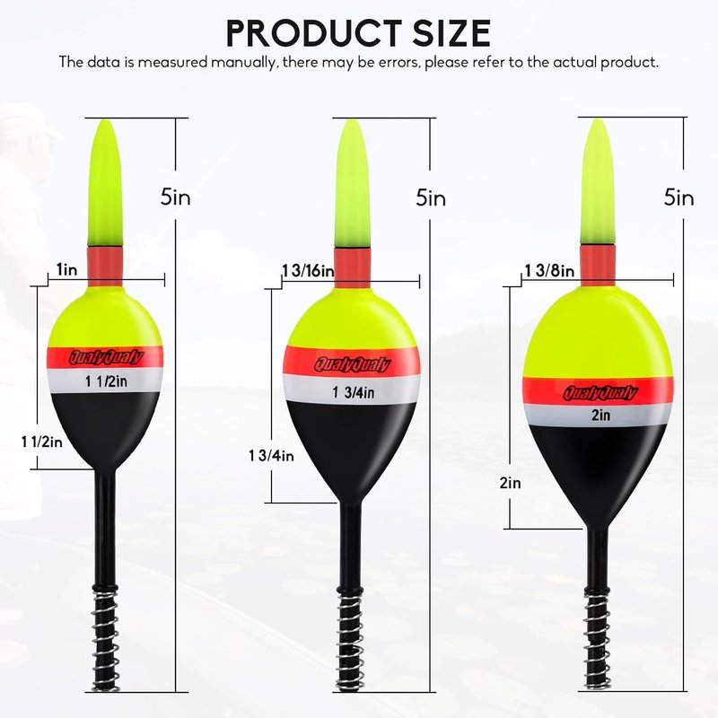 Lighted Slip Bobbers - 4PCS Glow in the Dark Fishing Floats | Spring Bobber for Crappie & Walleye Fishing