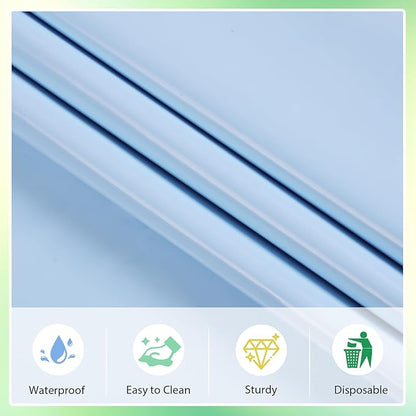 6 Packs Disposable Plastic Tablecloths 54 x 108 Inch Cool Tones Color Rectangle Tablecloth Waterproof and Oil-Proof Table Covers for Boy Birthday Picnic Easter Party Decorations